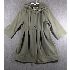 Vintage Old Navy Button Up Hoodie Womens Coat Jacket Army Green‎ Size L